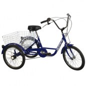 TRICYCLE ADULTE 20 BLEU 5 VITESSES AVEC PANIER (NOTICE DE MONTAGE EN FRANCAIS) POIDS TOTAL MAXI 100KGS EMPATTEMENT 0.80m -HOMOLOGATION NF30020-